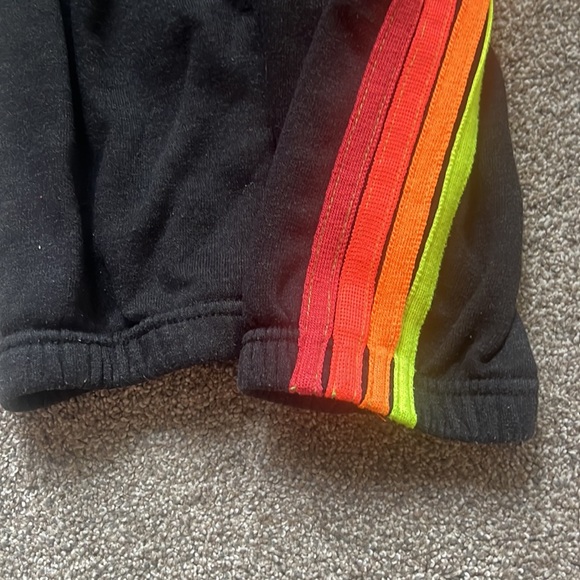 Aviator Nation 4 Stripe Sweatpants Black Joggers Neon Preppy Pants Size L - Picture 6 of 6